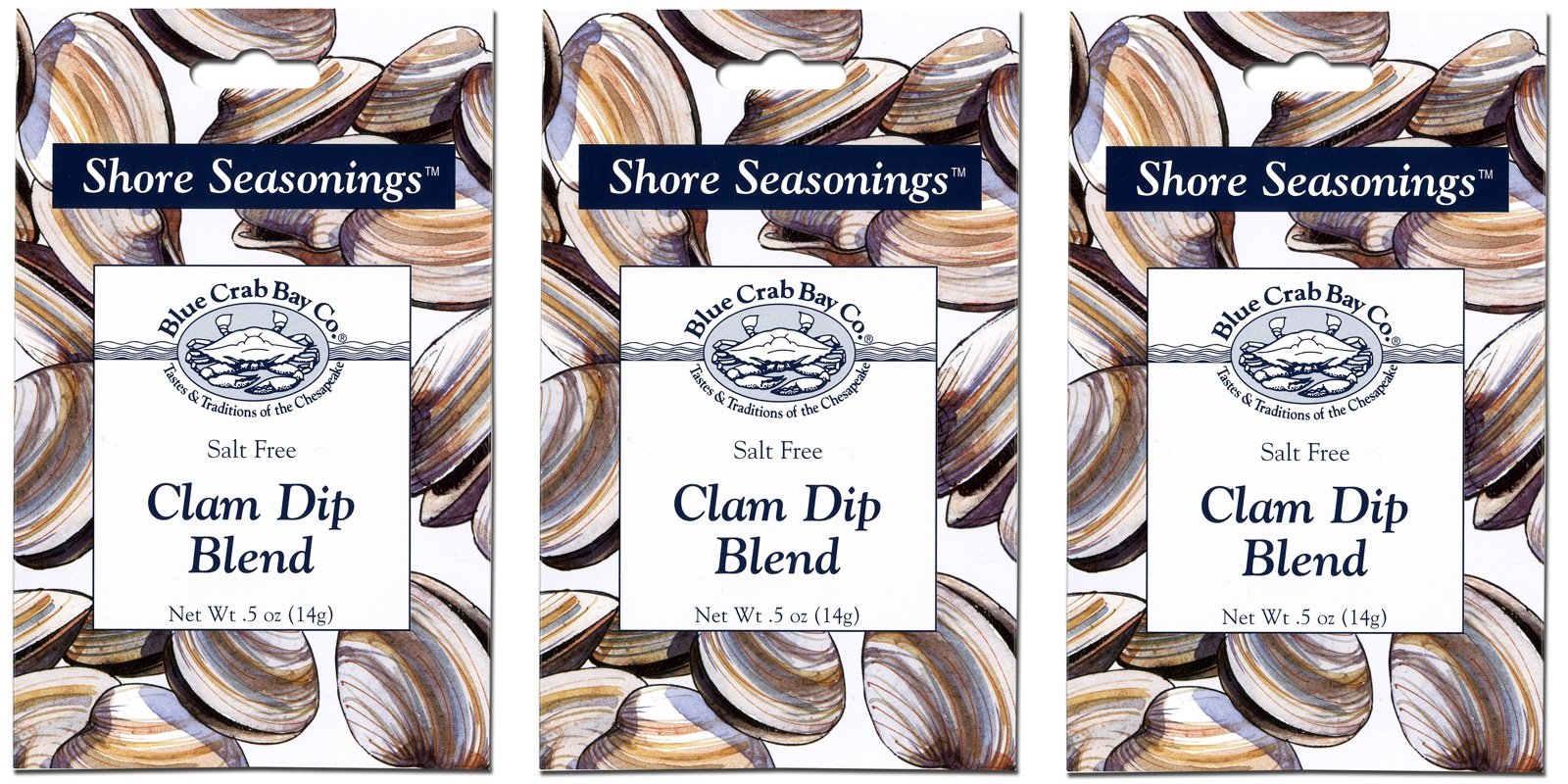 Blue Crab Bay Co. Seafood Dip Blend .5 Oz (Pack of 3) (Clam)