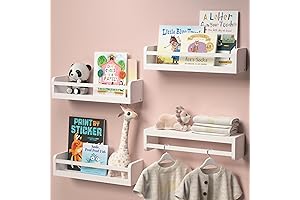 Dual-Guard Nursery Book Shelves Set of 4 - White