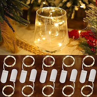 FTEOYEL 12 Pack Fairy Lights String, 7 Ft 20 Led Battery Operated Waterproof Metal Wire String Lights for Gifts Birthdays Bedroom Atmospheric Decorations (Warm Color)