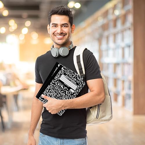 Miniatura 3 de Cuadernos de composición, diarios de escritura de papel de rayas anchas, libros de composición de cubierta de mármol, 100 hojas, cuadernos