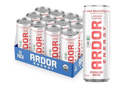 Miniatura 8 de ARDOR Mango tropical, agua con gas funcional con cafeína orgánica de té verde (energía) y L-teanina orgánica (Focuscalma). Sin azúcar, cero