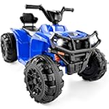 Best Choice Products 12V Kids Ride-On Electric ATV, 4-Wheeler Quad Car Toy w/Bluetooth Audio, 2.4mph Max Speed, Treaded Tires, LED Headlights, Radio - Blue