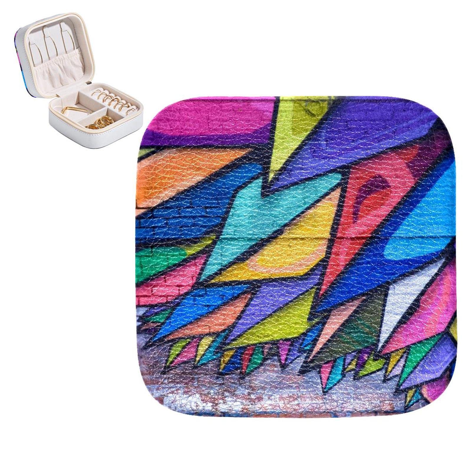 Boîte à bijoux en cuir PU peinture de rue à offrir pour un anniversaire