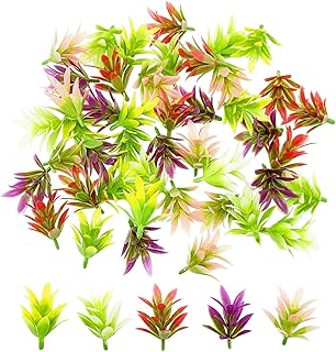 PrettyLife 50Pcs Miniature Plants Artificial Green Shrubs Model for 1:12 Mini Dollhouse Fairy Garden Railway Simulated Static Scenery Micro Landscape Decoration