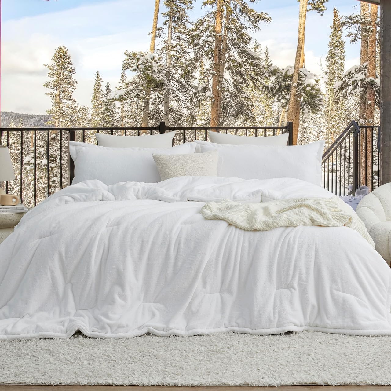 Byourbed Softer Than Soft - Coma Inducer® Oversized Queen Comforter Set - Double Plush White