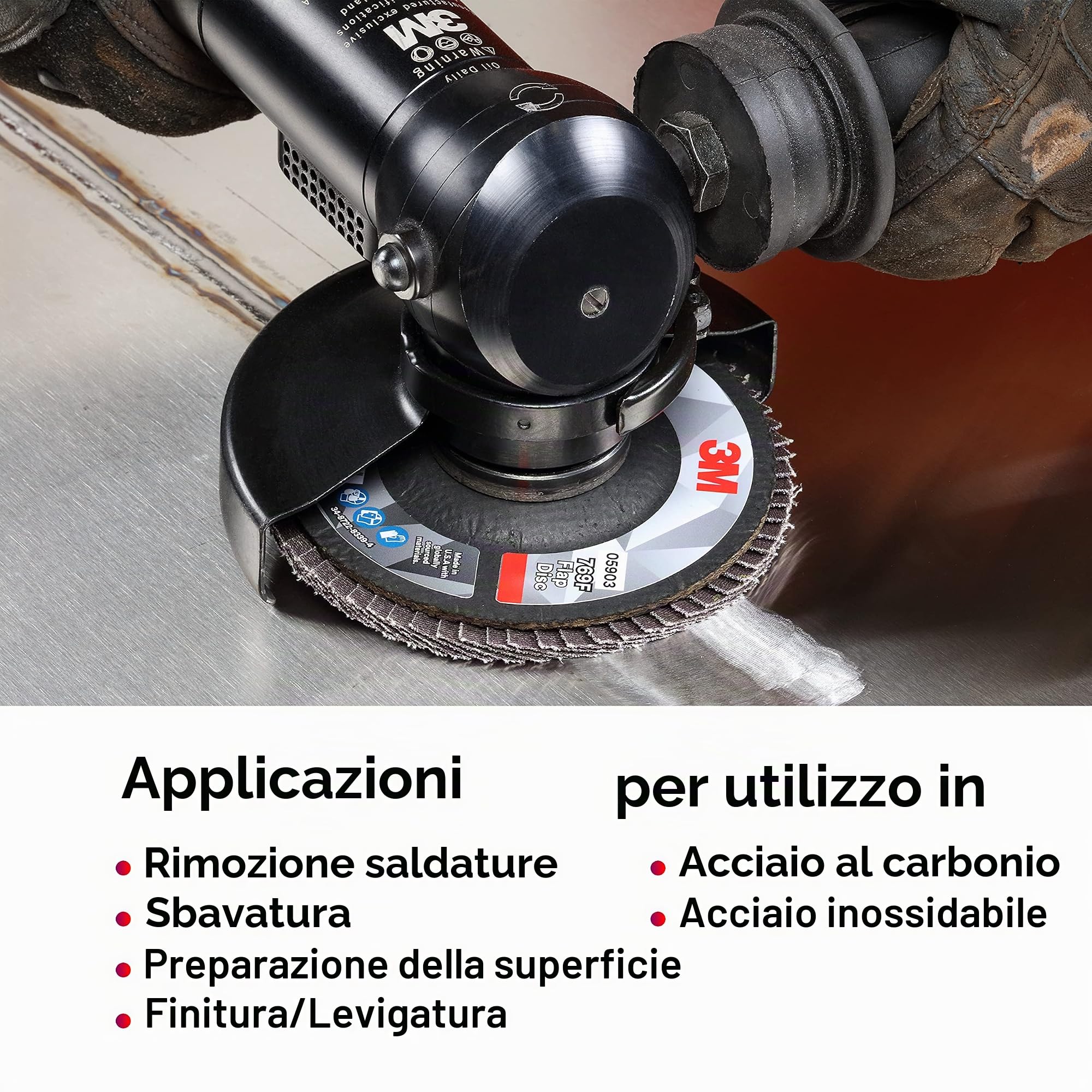 Disco lamellare 3M 769F, T27, abrasivo ad alte prestazioni, grana in ceramica a forma di precisione, 40+, 11,7 cm x 7/8 in 10 pezzi (confezione da 1)