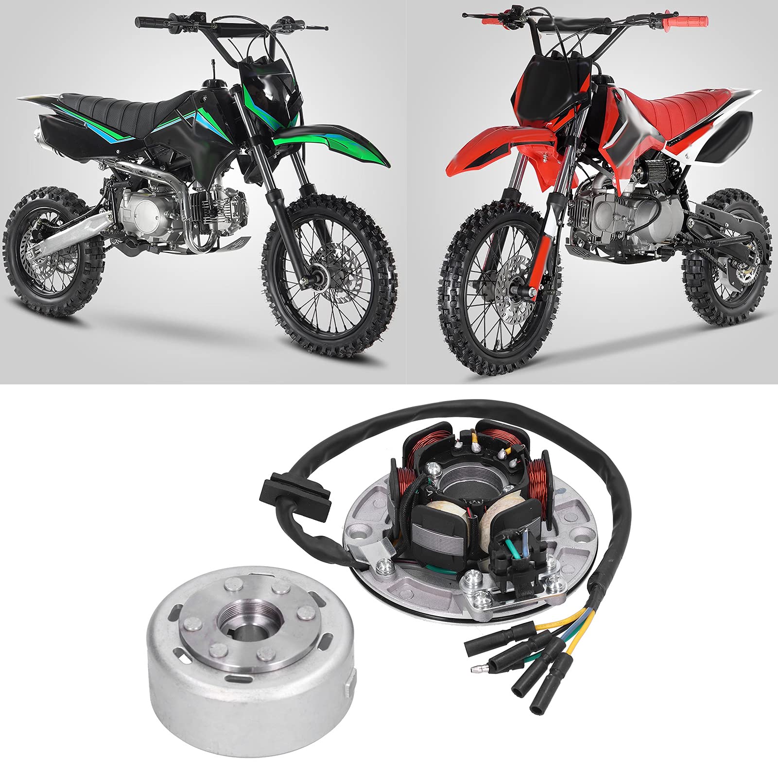 Acouto Motocykl Magneto Stator Plate Cewka Rozrusznik Elektryczny Pasuje do YX PIT PRO Trail Dirt Bike Zepsuty Zużyty Wykonana z Miedzi Puszka Idealna do Wymiany Naprawy