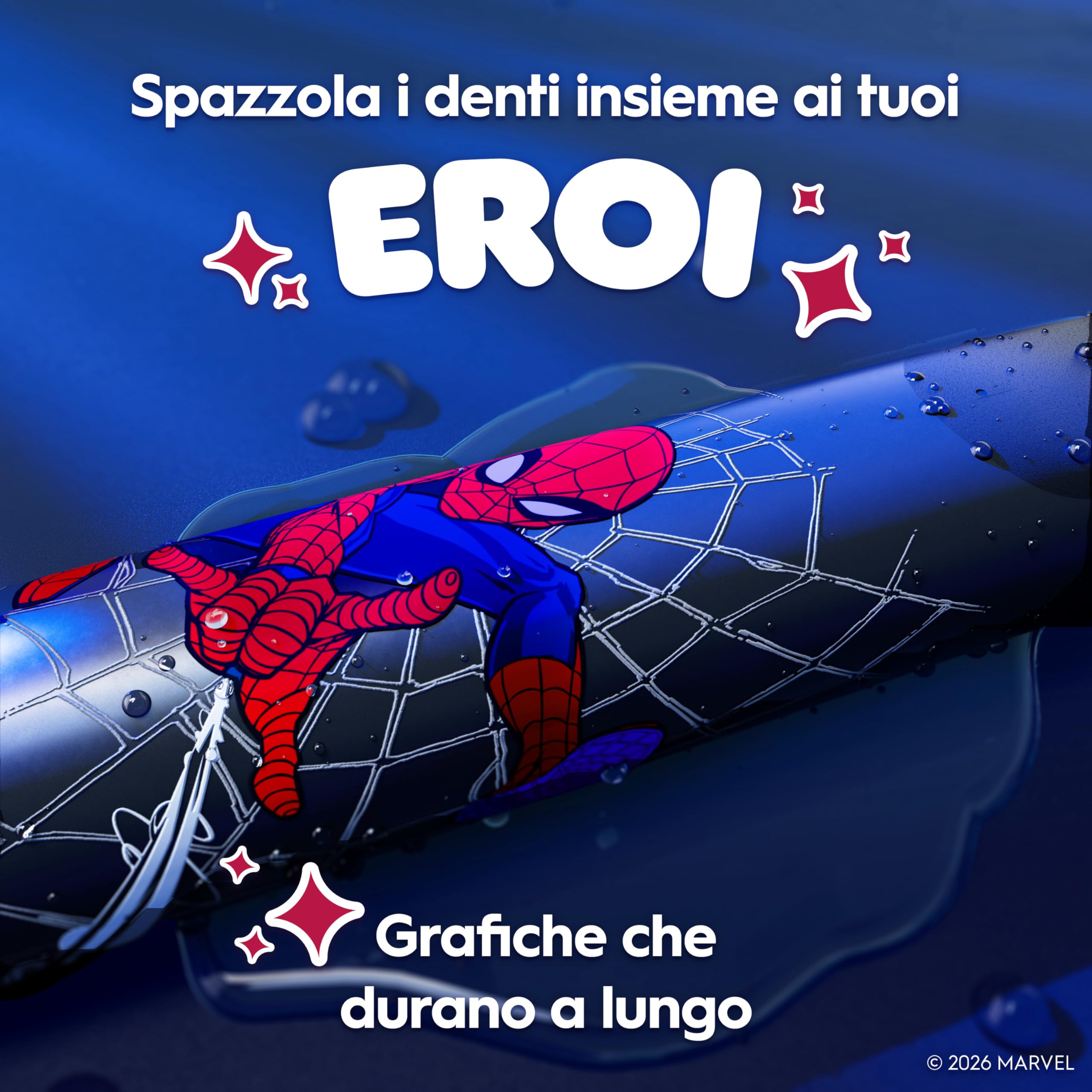 Oral-B Spazzolino Elettrico Ricaricabile iO Kids 6+, 1 Testina, Custodia, Nero - Marvel Spider-Man, 1 Testina di Ricambio per Spazzolino Elettrico, dai 6 Anni in su, Delicato sulle Gengive, Custodia