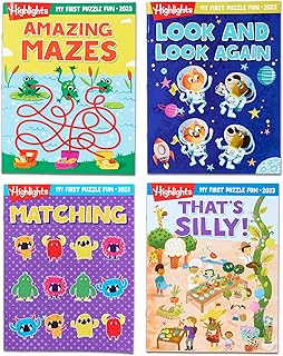 Highlights for Children My First Puzzle Fun 2023 4-Book Set for Beginning Puzzlers Ages 3-6 - Matching, Mazes, Spot-The-Differences, and More Brain-Boosting Activities