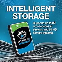 Vista 3 de Seagate Skyhawk AI - Disco duro interno de video de 10 TB - 3.5 pulgadas SATA 6Gb/s 256MB caché para sistema de cámara de seguridad DVR NVR
