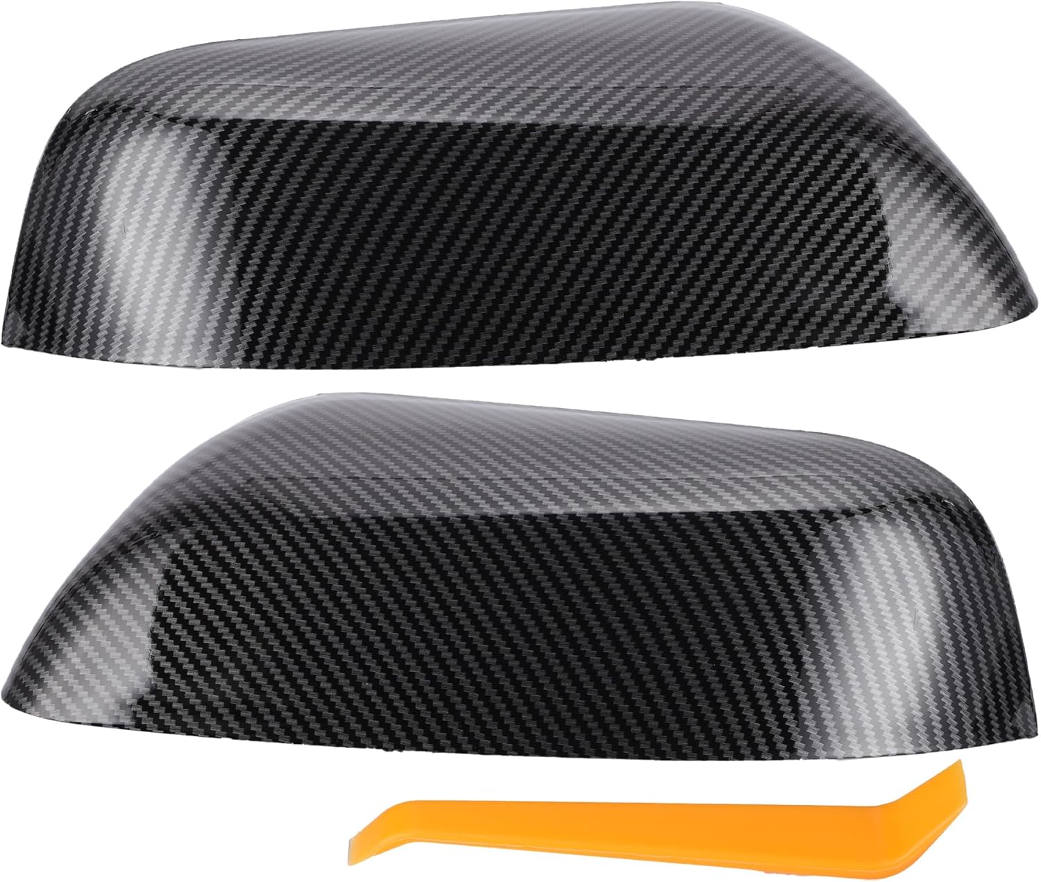 X AUTOHAUX 1 Set Car Rear View Driver Passenger Side Mirror Cover Cap Replacement Black Carbon Fiber for Ford EXPLORER 2016 2017 2018 2019 Replace GB5Z17D743AA GB5Z17D742AA