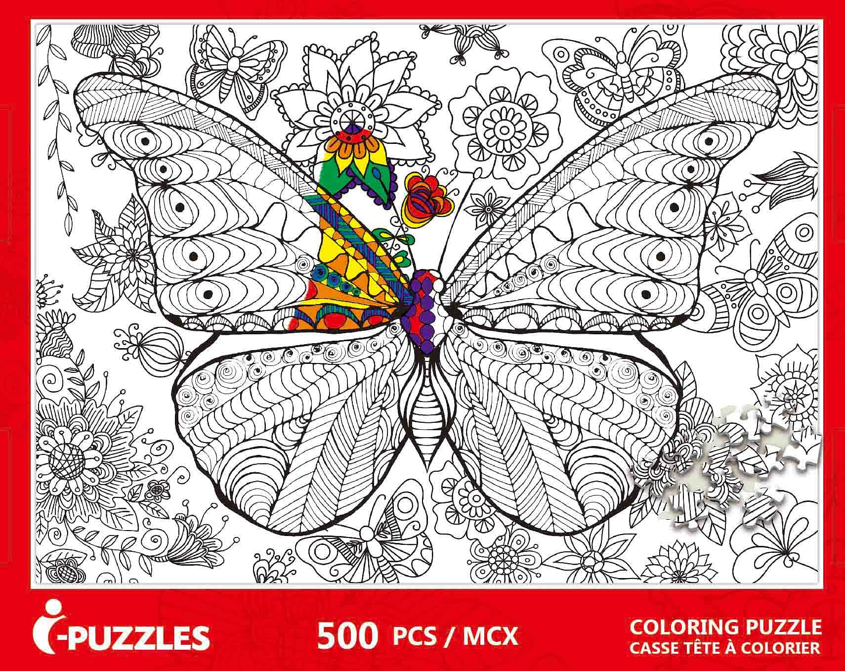 Jigsaw Puzzle | Butterfly | DIY Coloring Jigsaw Puzzle with Color Pen Set | for Kids/Adults | 500 Pieces - Image 3