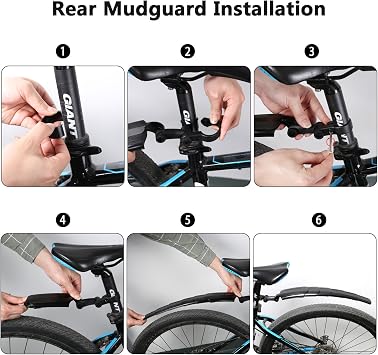 TAGVO Bike Mudguard, Retractable Bicycle Fenders Set Mountain Bike Front and Rear Mud Guard Portable Adjustable Bike Fender for MTB