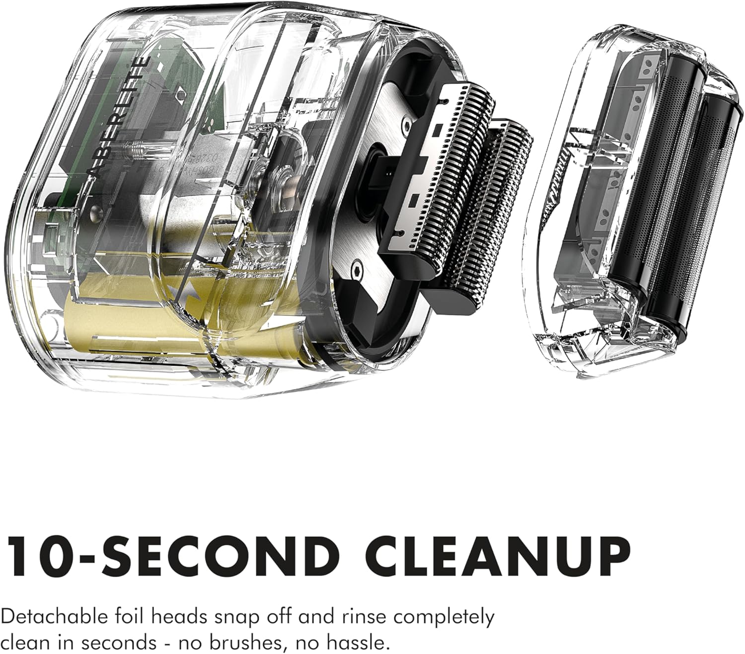 Aberlite Touch 2 Foil Head Shaver for Bald Men - Finishing Foil Shaver for Bald Head & Face, 0.05mm Ultra-Thin Foils for Razor-Smooth Results, Ergonomic Multi-Grip, Waterproof, USB-C Charging (Black)