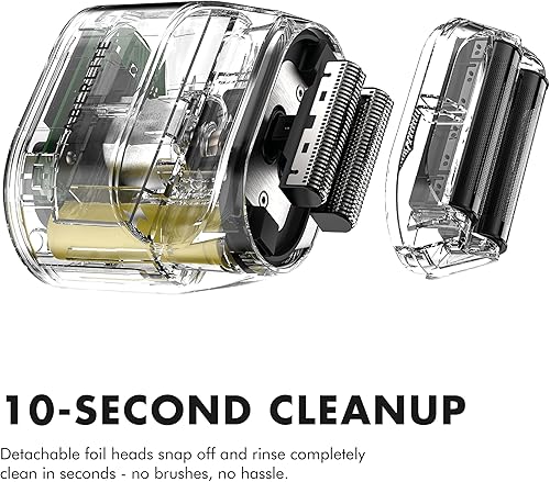 Miniatura 8 de Aberlite Touch 2 - Afeitadora de cabeza de aluminio para hombres calvos, afeitadora de acabado para cabeza y cara calva, láminas ultrafinas de 0.002