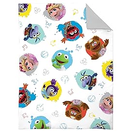 Disney Muppet Babies Friendship Turquoise, Grey, Yellow, Orange and White 4 Piece Toddler Bed Set