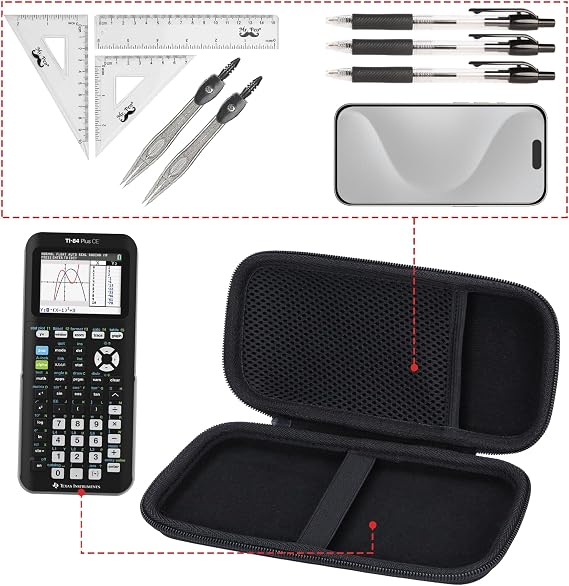 Lebakort Hard Case Compatible with Texas Instruments TI-84 Plus CE/TI-84 Plus/TI-84 Evo/TI-Nspire CX II CAS/TI-Nspire CX II/TI-83 Plus/TI-89/TI-85 / TI-86 Color Graphing Calculator (Light Blue Case)