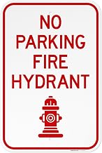 No Parking Fire Hydrant Sign, 12x18 Inches, 3M EGP Reflective .063 Aluminum, Fade Resistant, Made in USA
