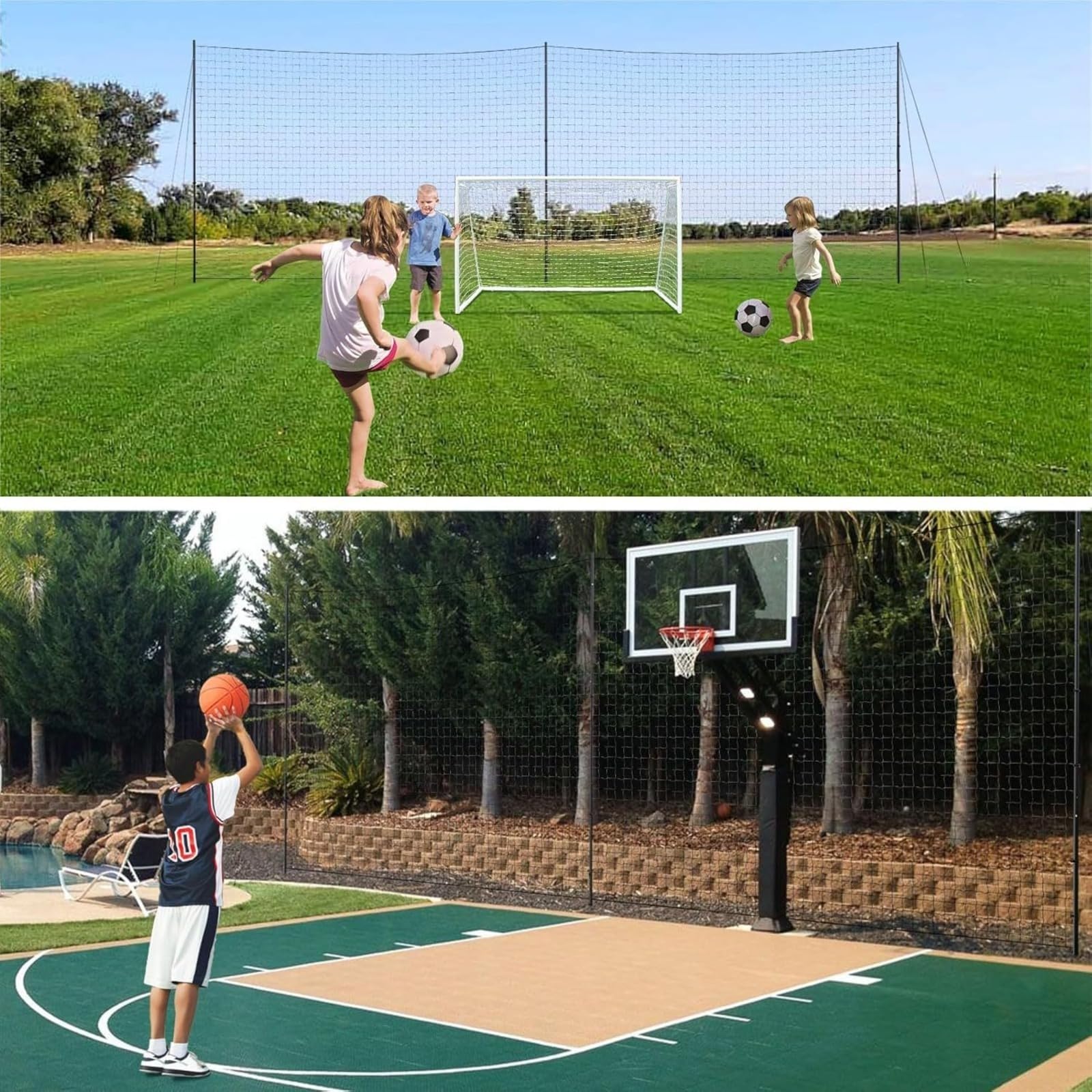 Rete da Allenamento di Calcio Grande, Telaio Resistente e Rete Resistente alle intemperie, Rete da Calcio, fermaporta Sportivo Resistente, 6 m per Cortile, Pratica sul Campo e Protezione