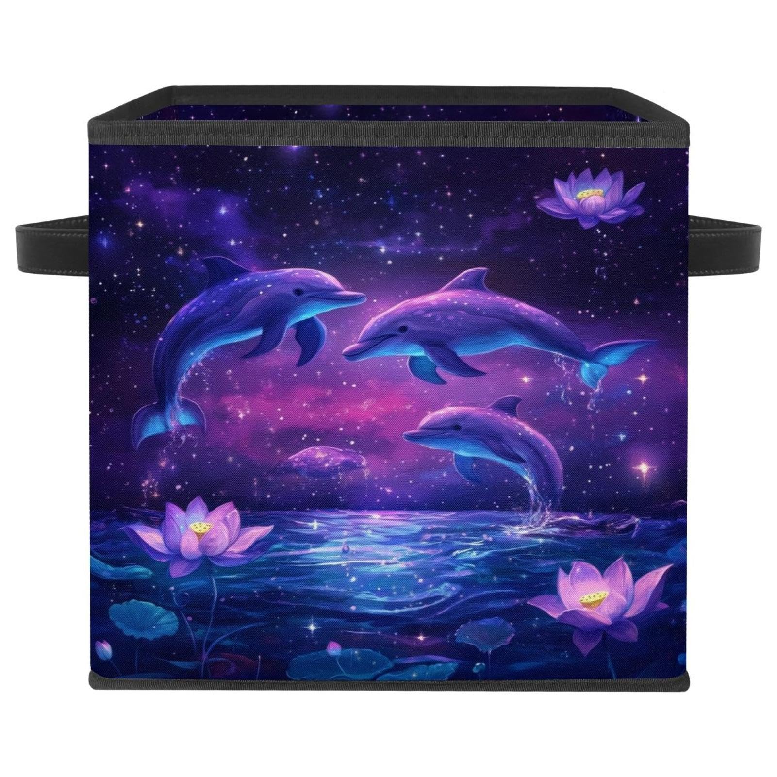 Boîte de rangement dauphin violette anti-poussière pour placards encombrés