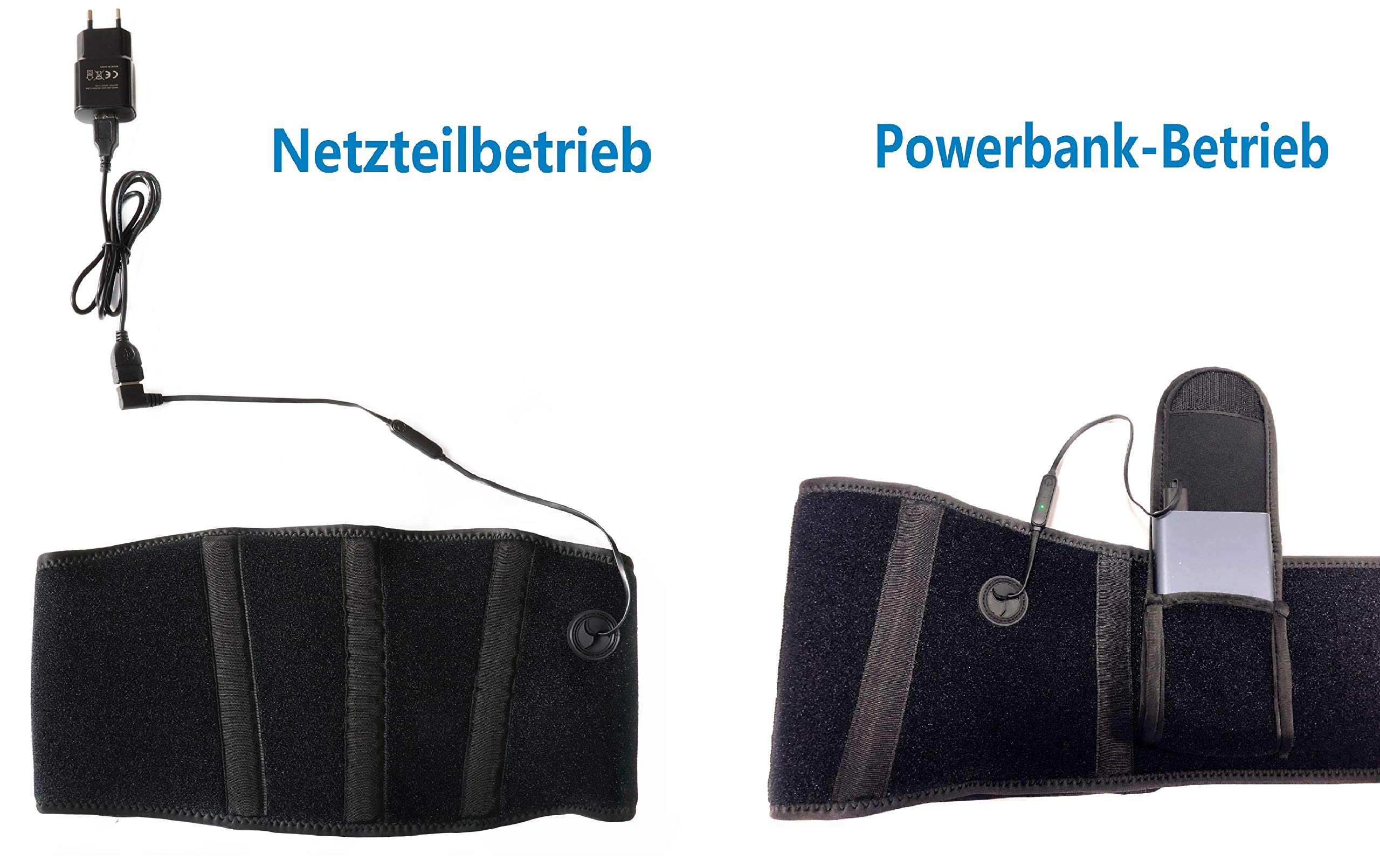 Thermrup Pas grzewczy dalekiej podczerwieni (FIR) - Zasilanie USB (power bank i zasilacz sieciowy) z 3 poziomami regulacji temperatury