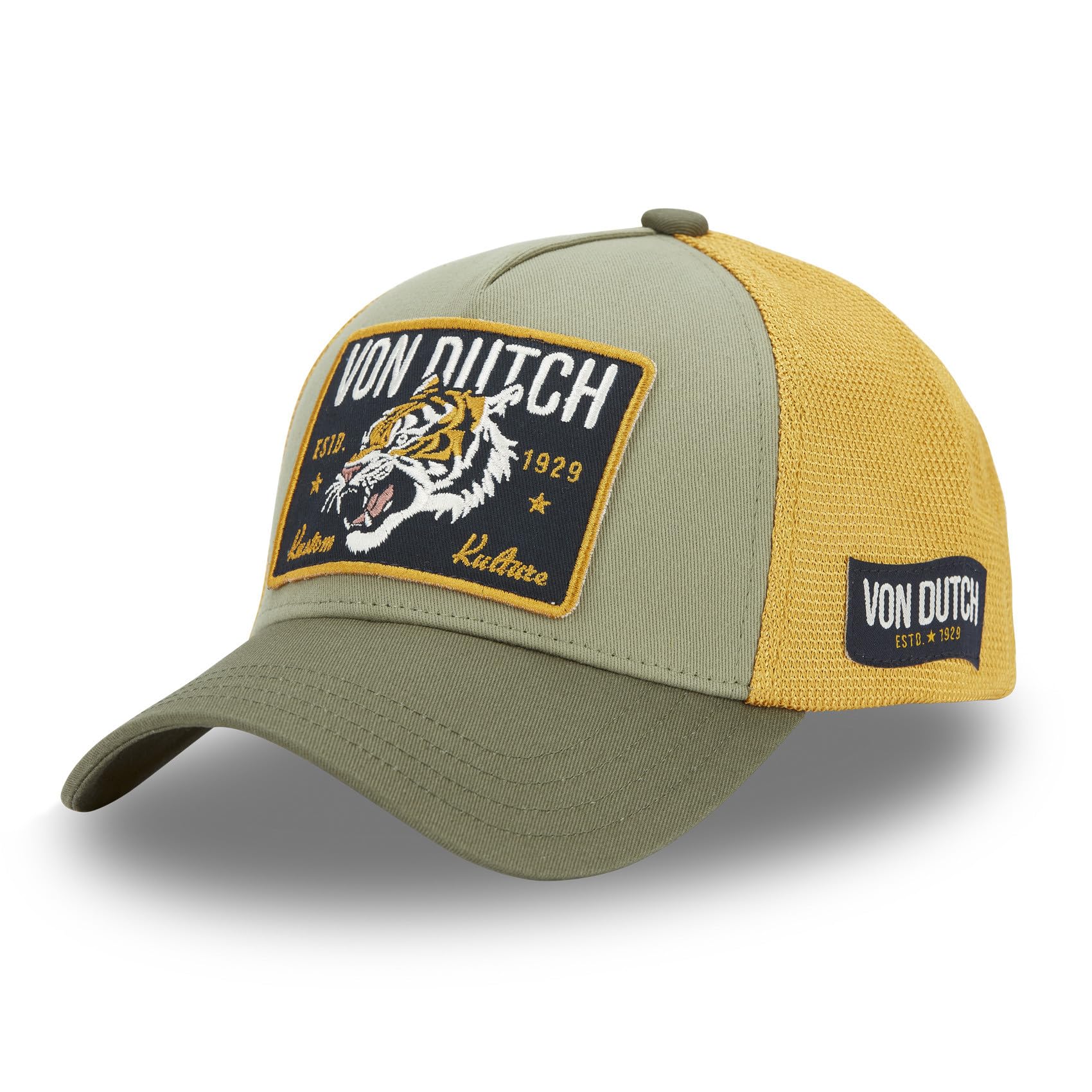 Von Dutch Men's & Women's Adjustable Cap, Wild Trucker Cap, Khaki, Size TU