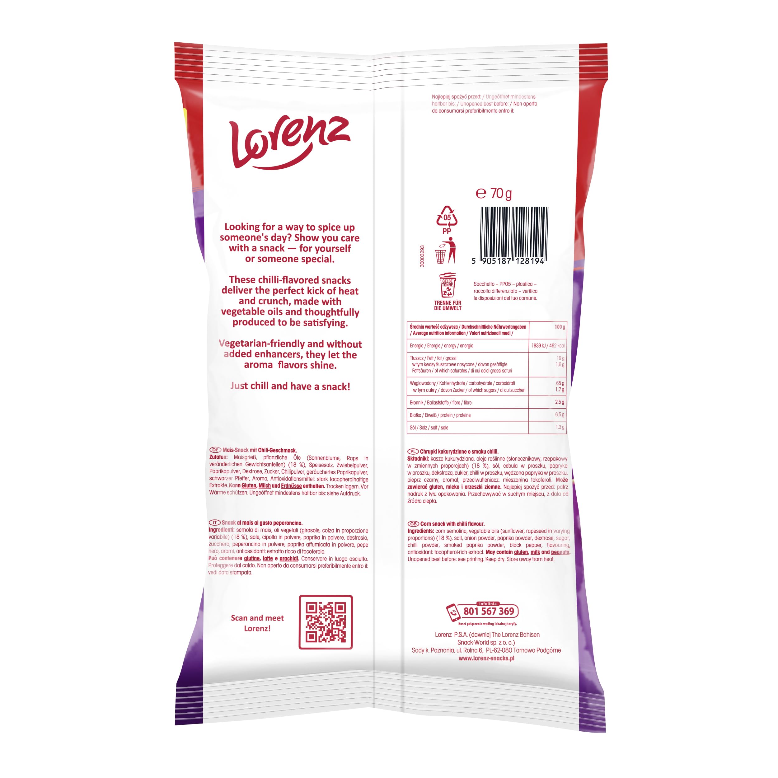 LORENZ | Chillers Chili Style | 12 x 70 g | vegetarisch | nicht frittiert