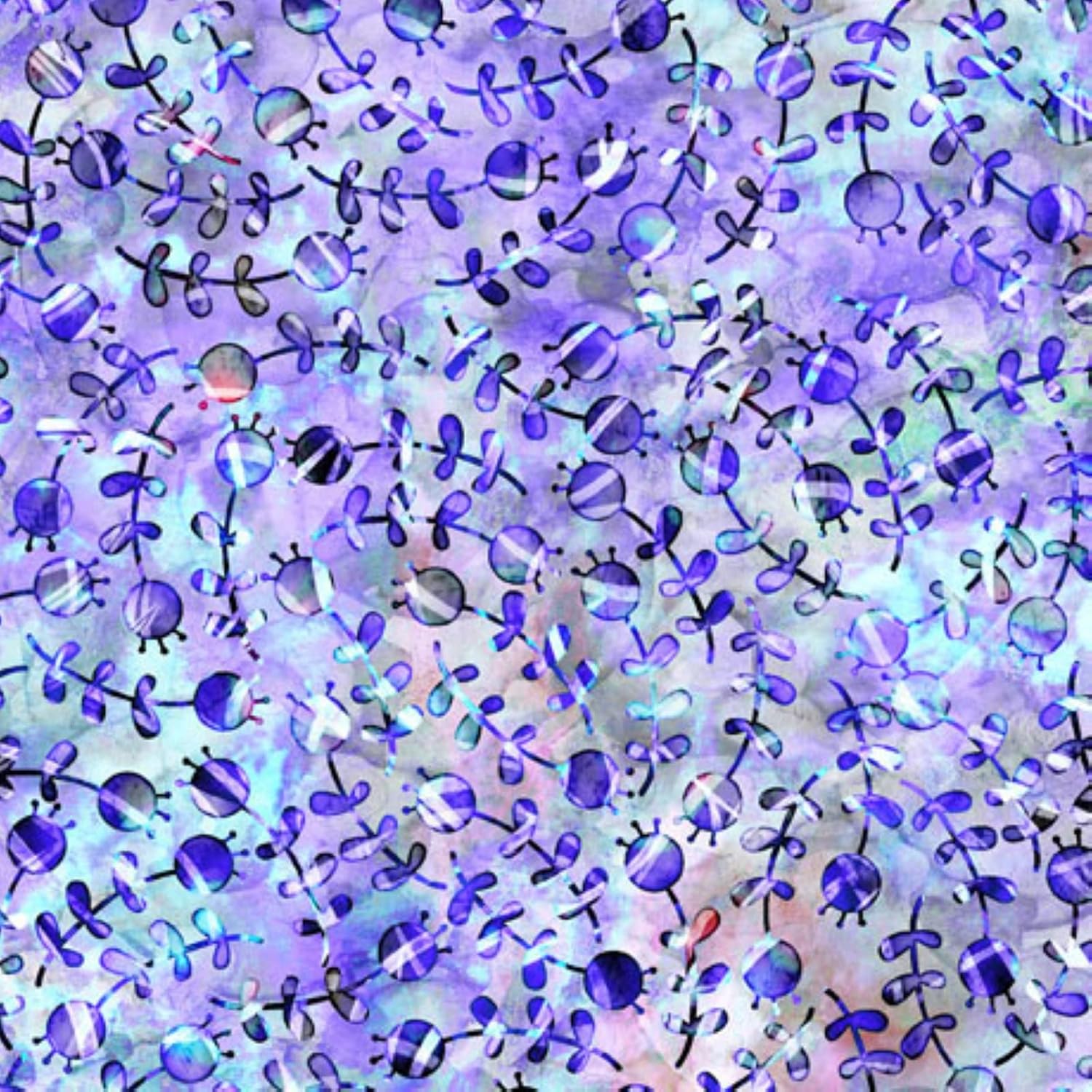 QT Fabrics Sylvan Spirit by Dan Morris 29369 L Lavender Bud & Leaf Toss