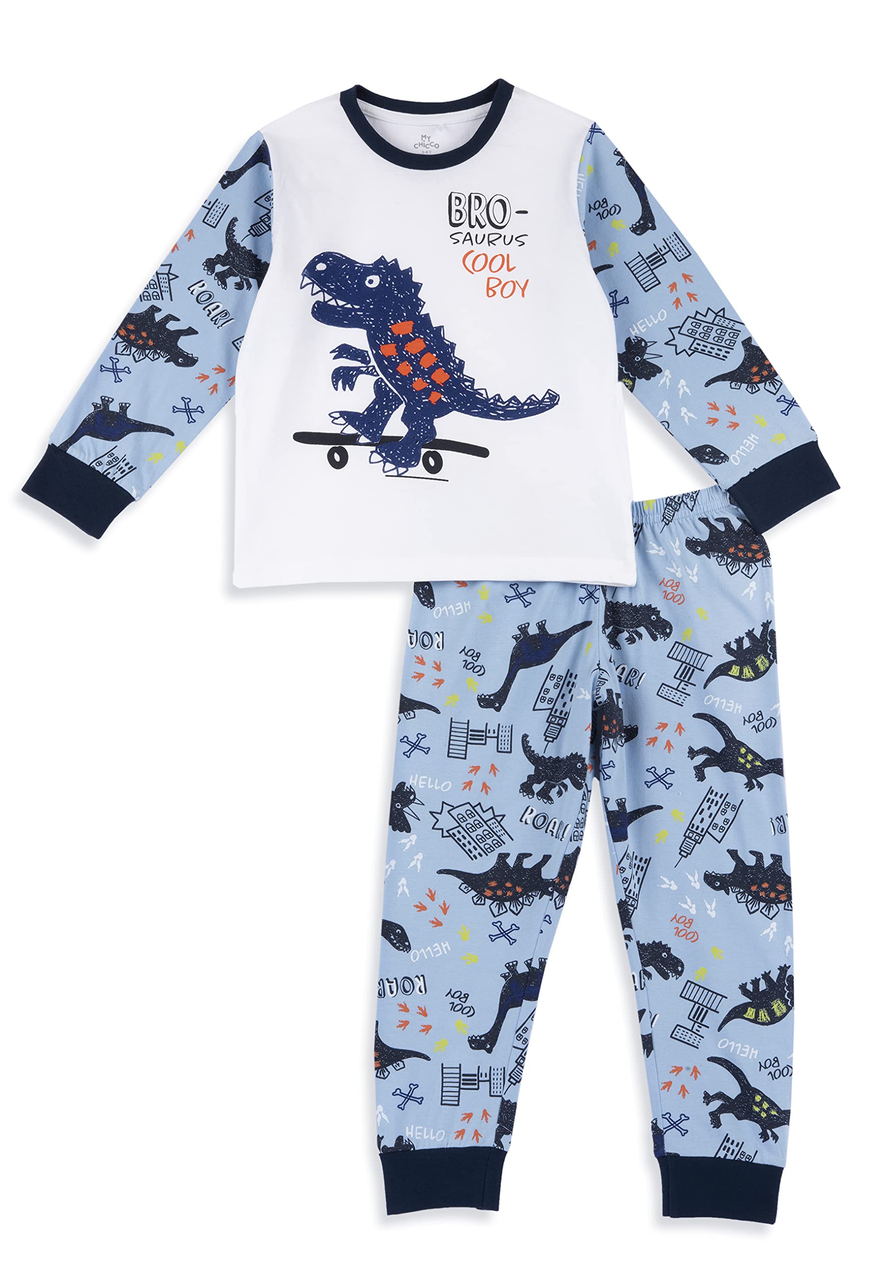 Chicco Pigiama lungo con draghetto in cotone leggero, Bambini e ragazzi