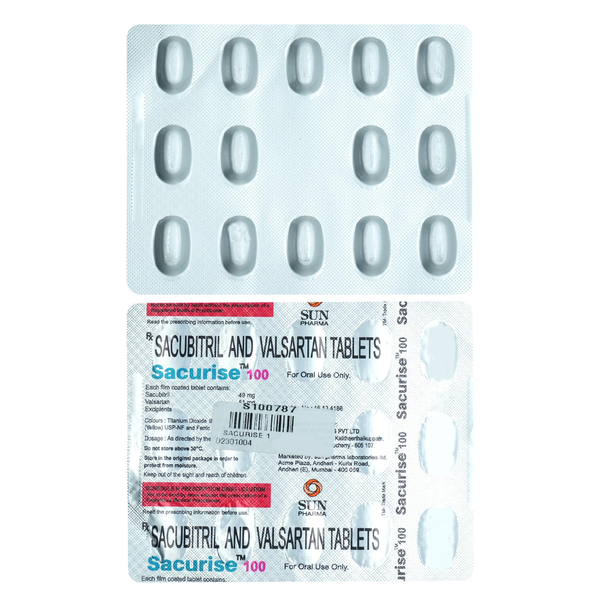 Sacurise 100 - Strip of 14 Tablets