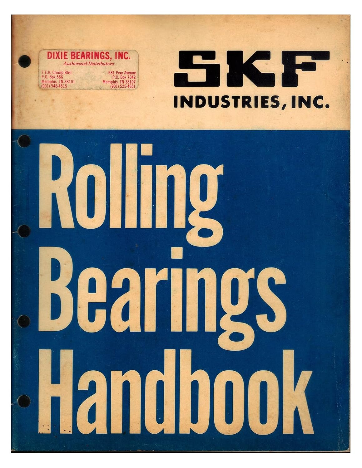 Rolling Bearings Handbook (Form 514D, 9/72GP) SKF Industries Inc