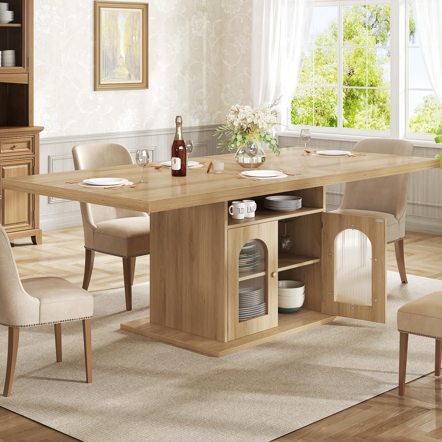 HSH Dining Table with Storage Shelf
