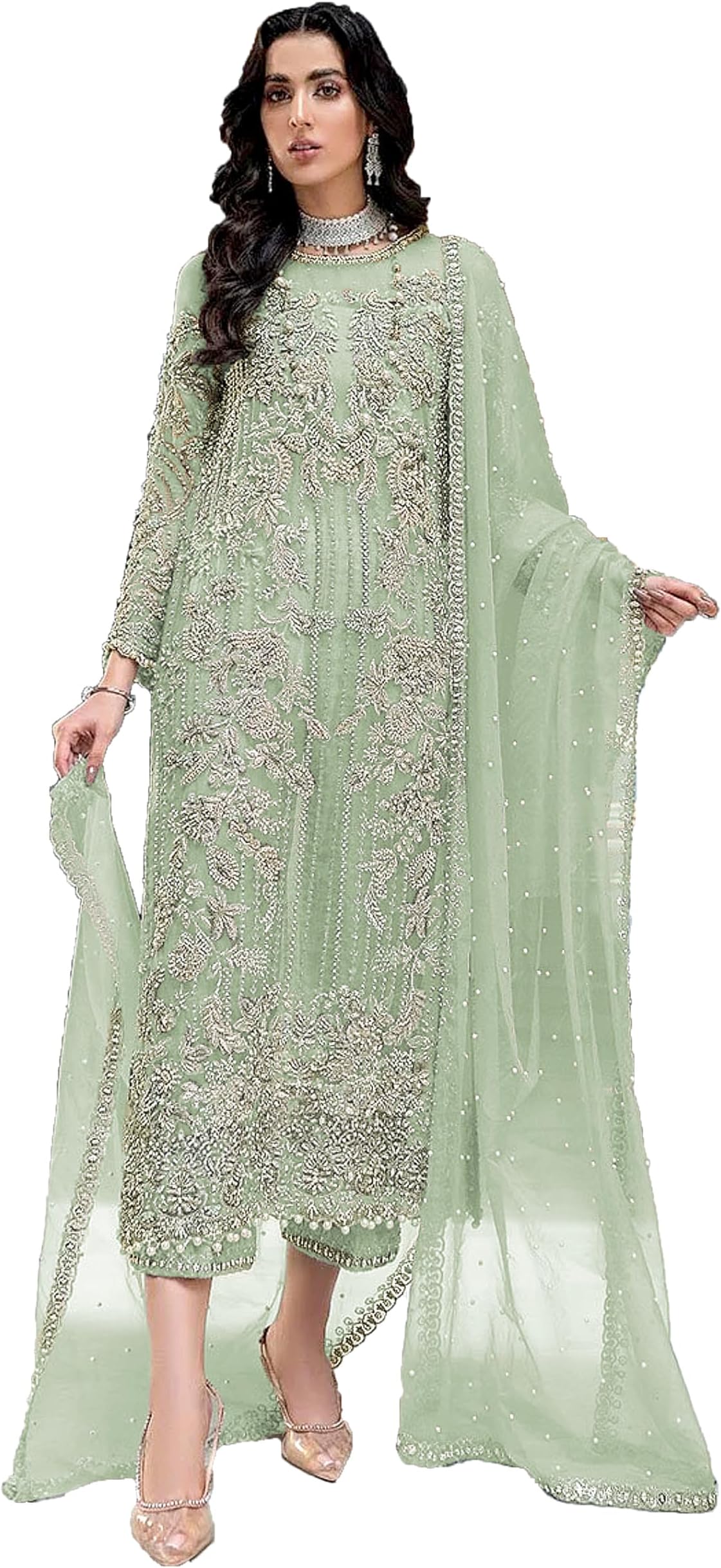 women's ready to wear embroidered eid festival pakistani salwar kameez suit for women (1032)
