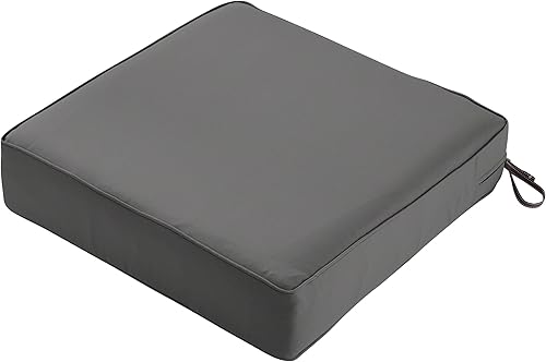 Classic Accessories Montlake - Cojín cuadrado resistente al agua de 25 x 25 x 5 pulgadas, para asiento de exterior, cojín para silla de muebles de