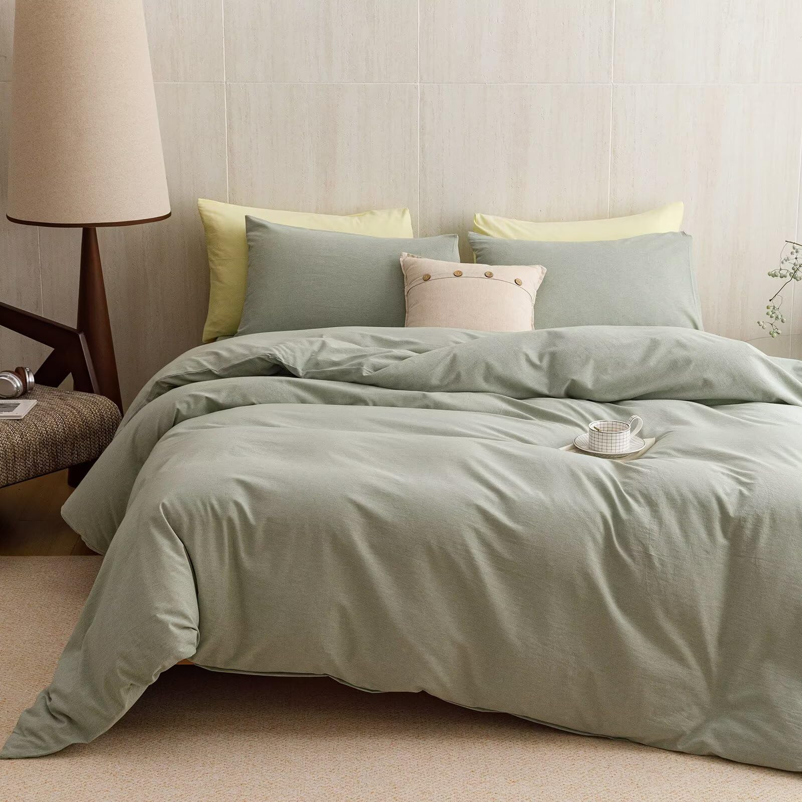 Washed Cotton Comforter Set - Twin 3Pcs -4 Washed Cotton Comforter Set - Twin 3Pcs -4