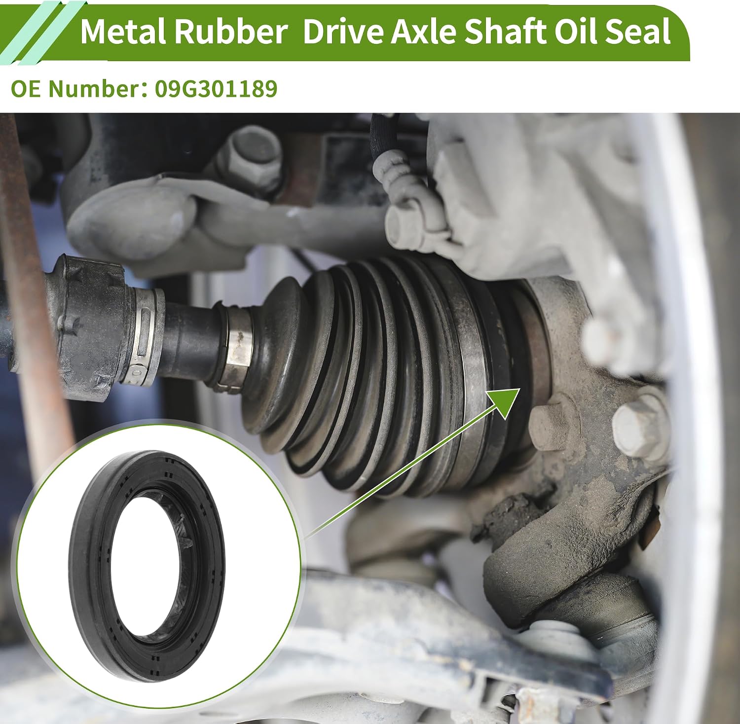 Drive Axle Shaft Oil Seal Left Differential Carrier Seal for Volkswagen Passat 2006-2008 for Volkswagen Passat 2012-2022 No.09G301189