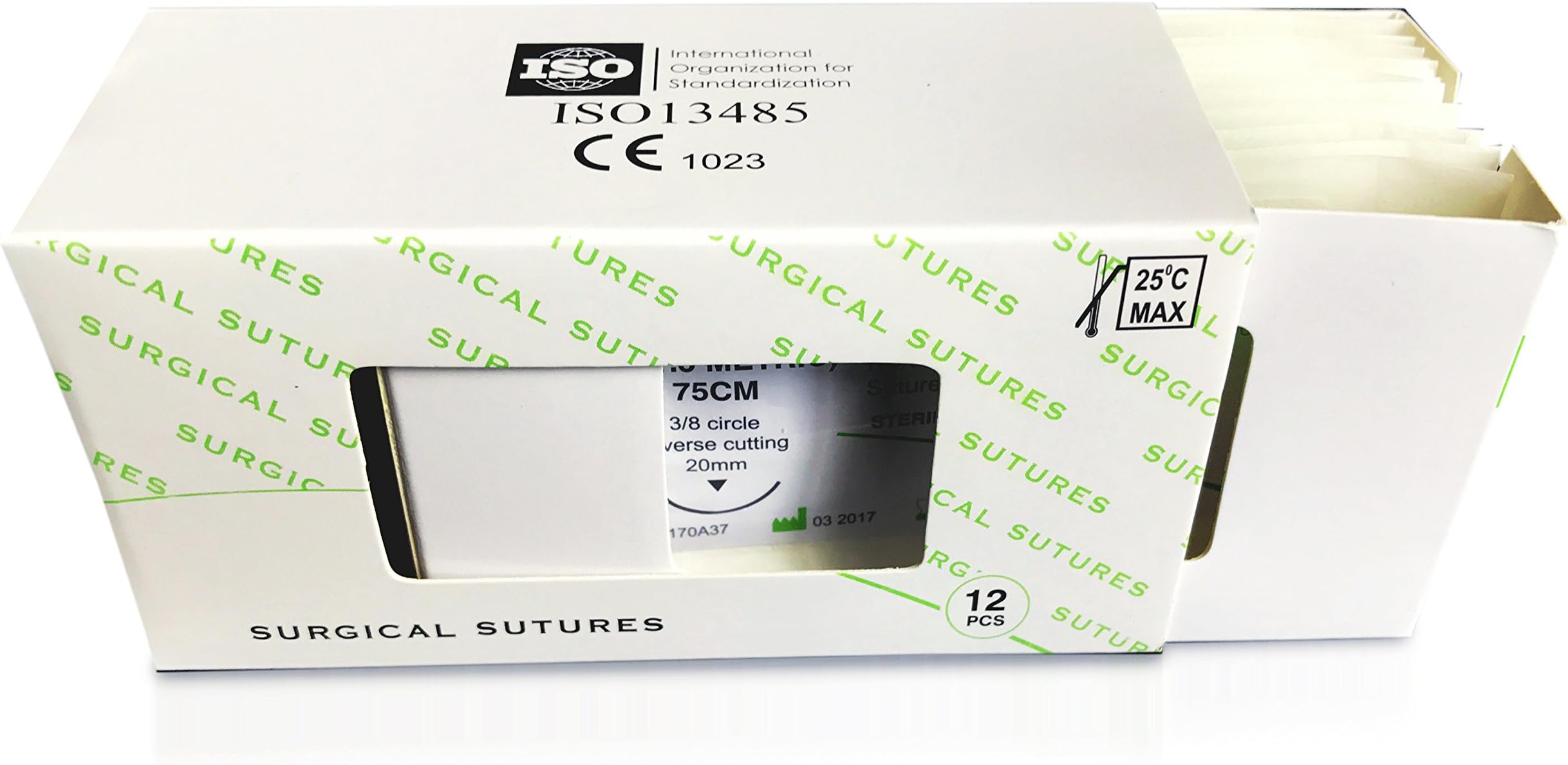 Exactmed - 12 Pack Sutures Thread with Needle - First Aid Field Emergency Practice and Training - Non Absorbable Surgical Suturing with Needles - 100% Satisfaction Guarantee!