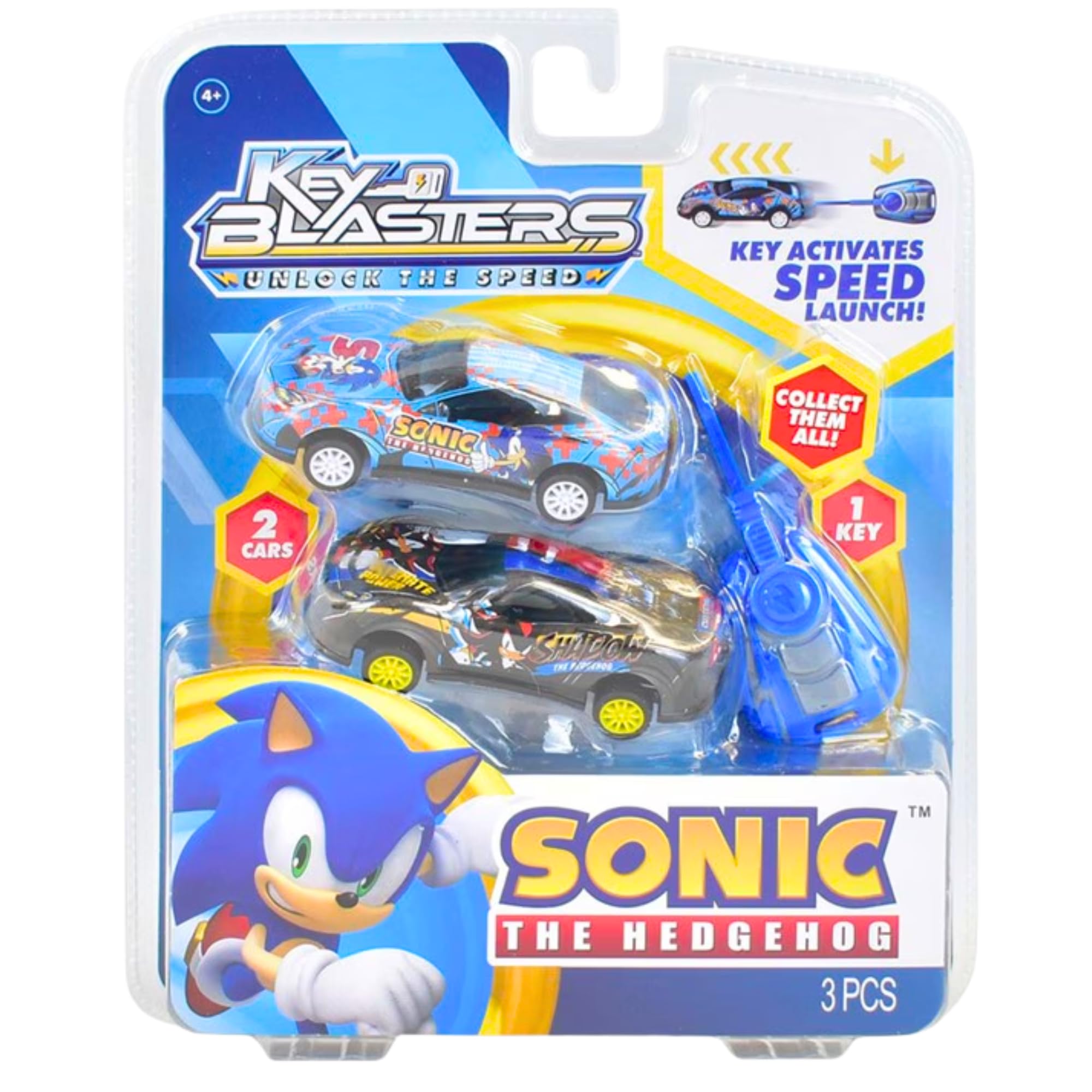 Sonic the Hedgehog Character Car Launcher Blaster Twin Packs Complete Set of All 3, Sonic, Super Sonic, Tails, Shadow - Image 4