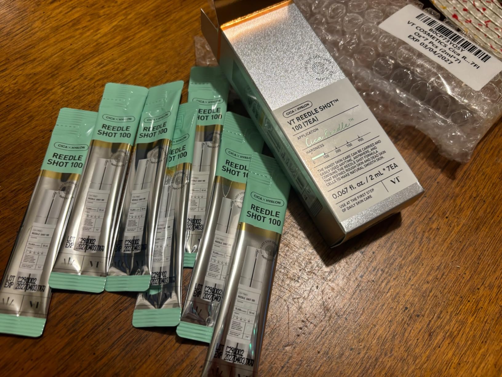VT COSMETICS CICA Reedle Shot Ampouler | for Hydrated Skin 0.067Fl Oz*7 Pcs (2ml*7)