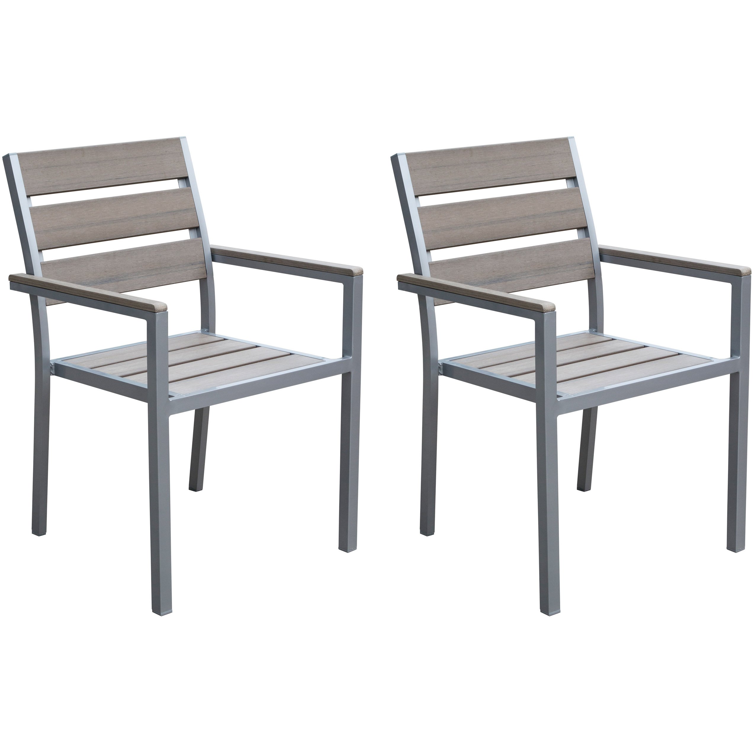 CorLiving PJR-571-C Gallant Dining Chairs, Sun Bleached Grey