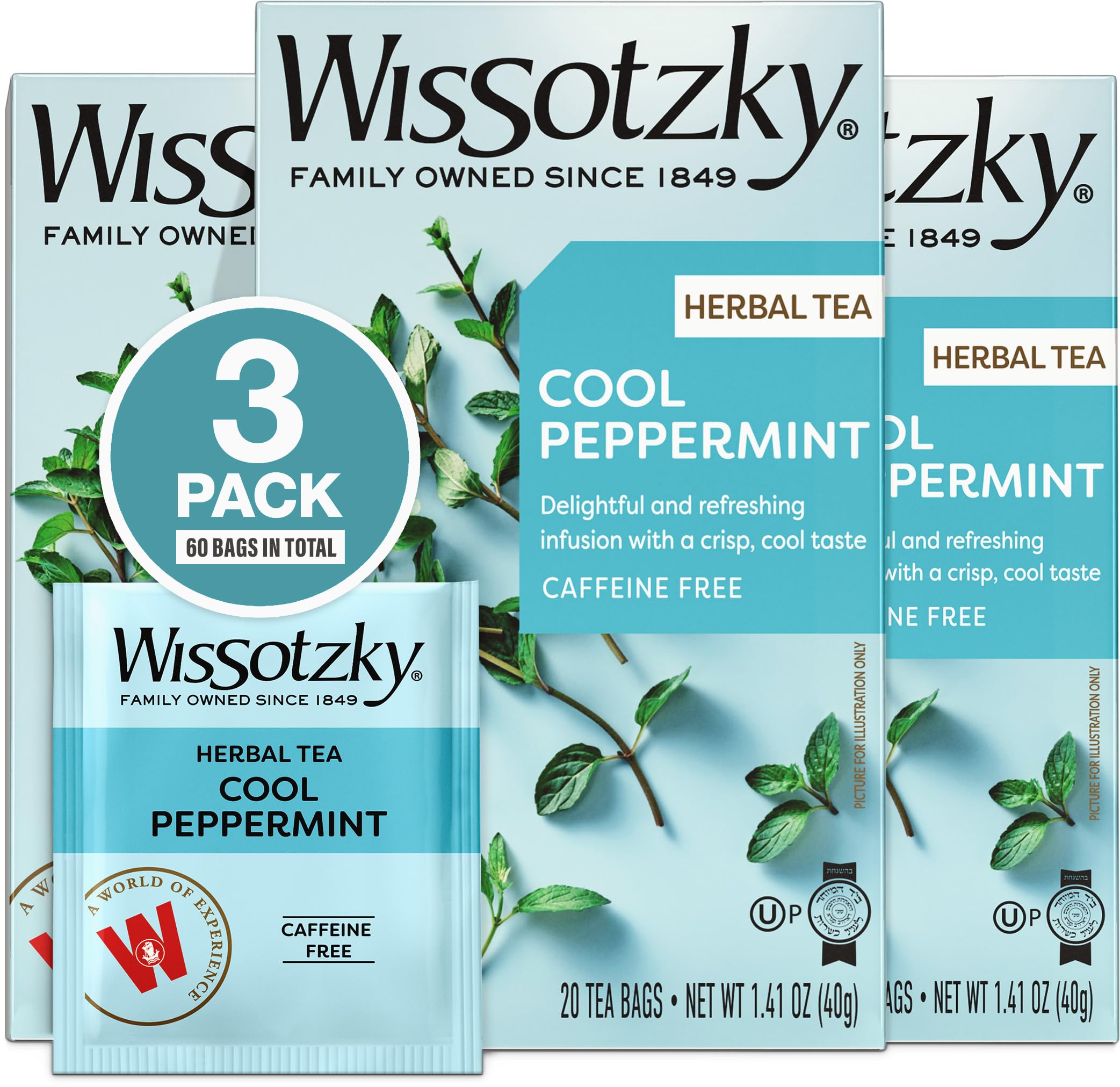 Amazon.com : Wissotzky Cool Peppermint Herbal Tea (3 Pack - 60 Tea