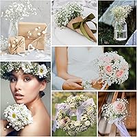 Vista 5 de Ramo de gypsophila artificial de 6 piezas de flores artificiales de aliento de bebé, arreglo floral para centros de mesa de boda y decoraciones