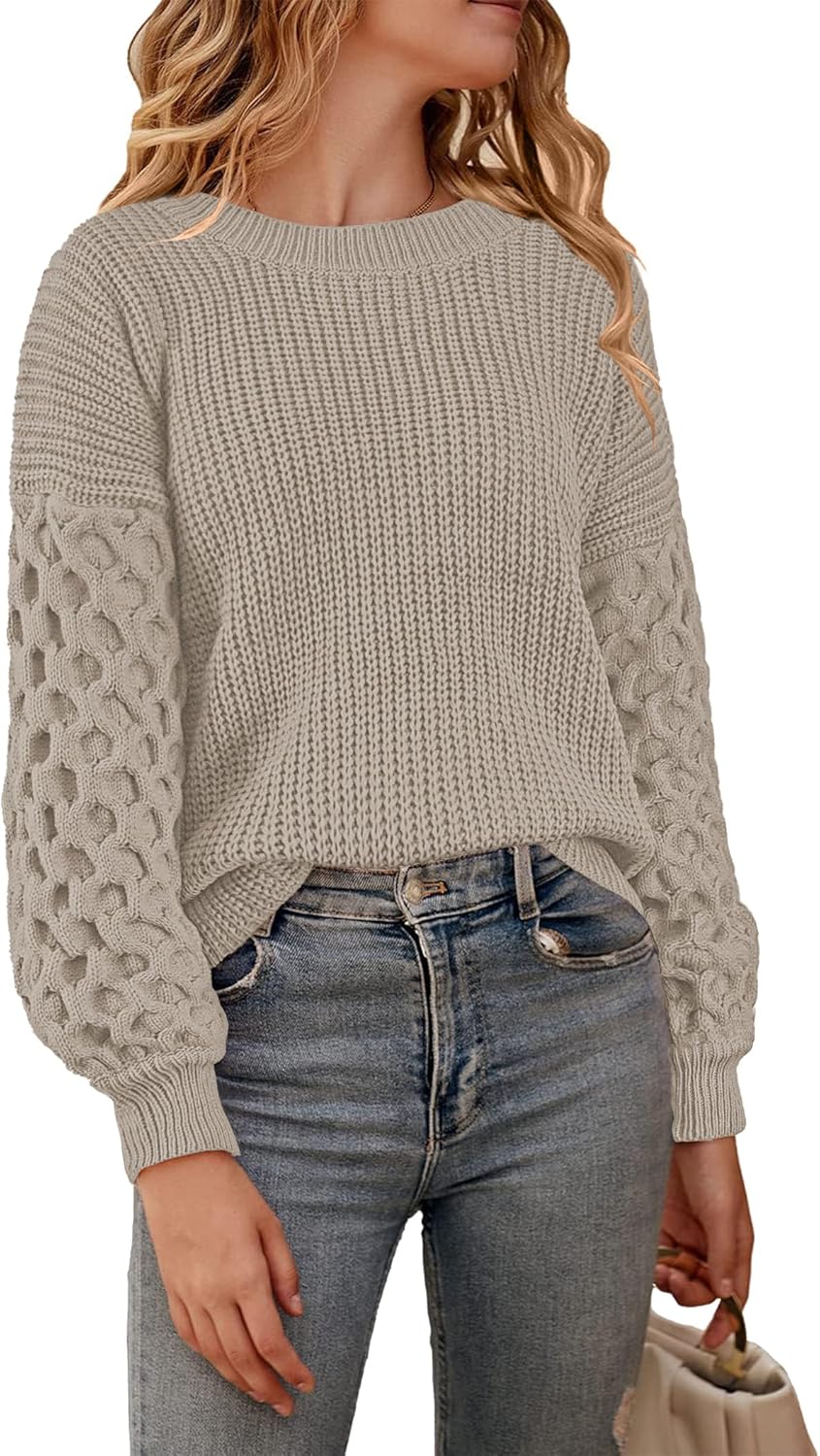 Womens Sweaters Fall Fashion Sweatshirt for Women Tops Crewneck Long Sleeve Shirts Casual Tunic Trendy