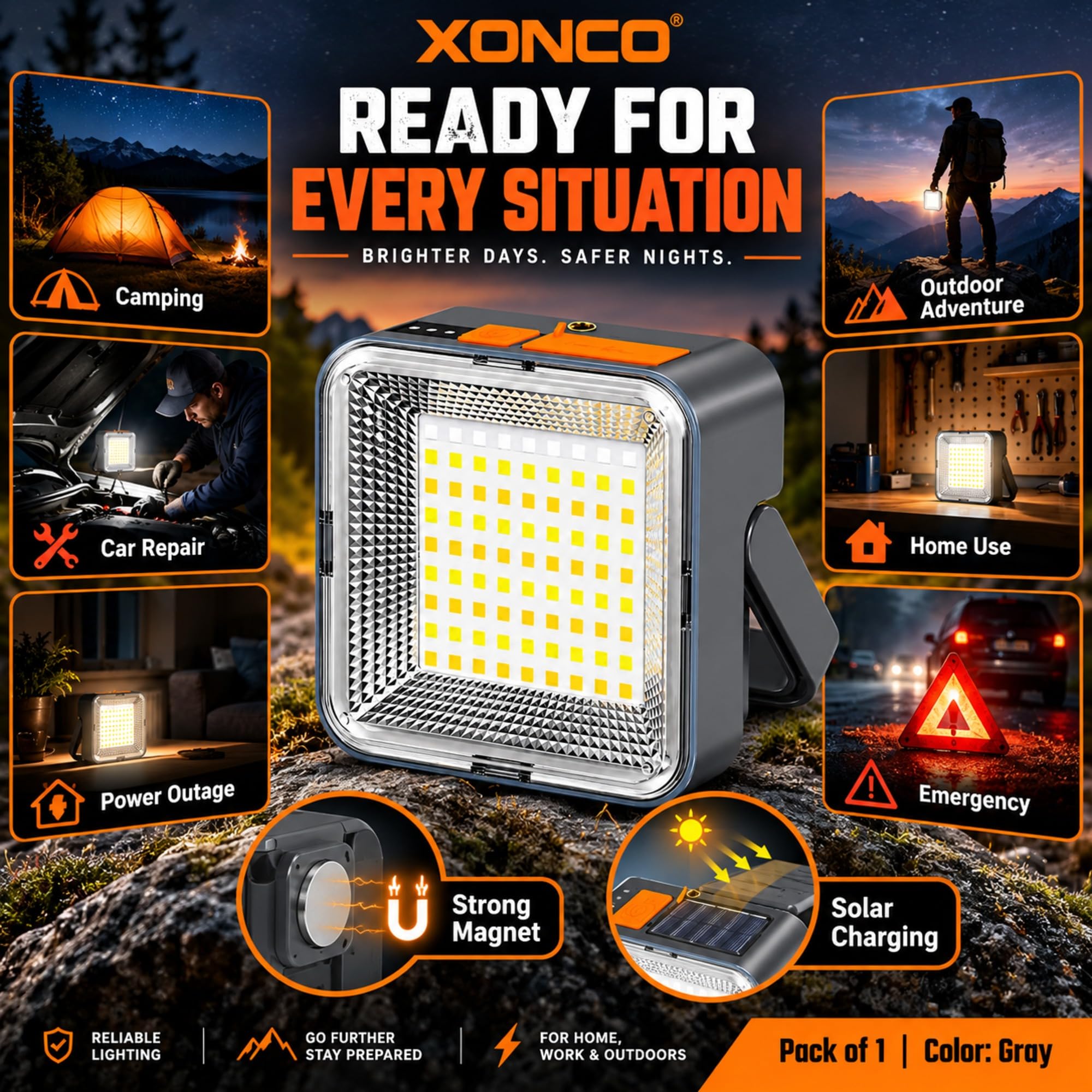 Solar Camping Light - Rechargeable LED Lantern -8