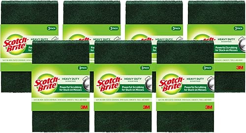 Scotch-Brite - Estropajos resistentes, ideales para herramientas de jardín y parrillas, 8 unidades (paquete de 1), color verde