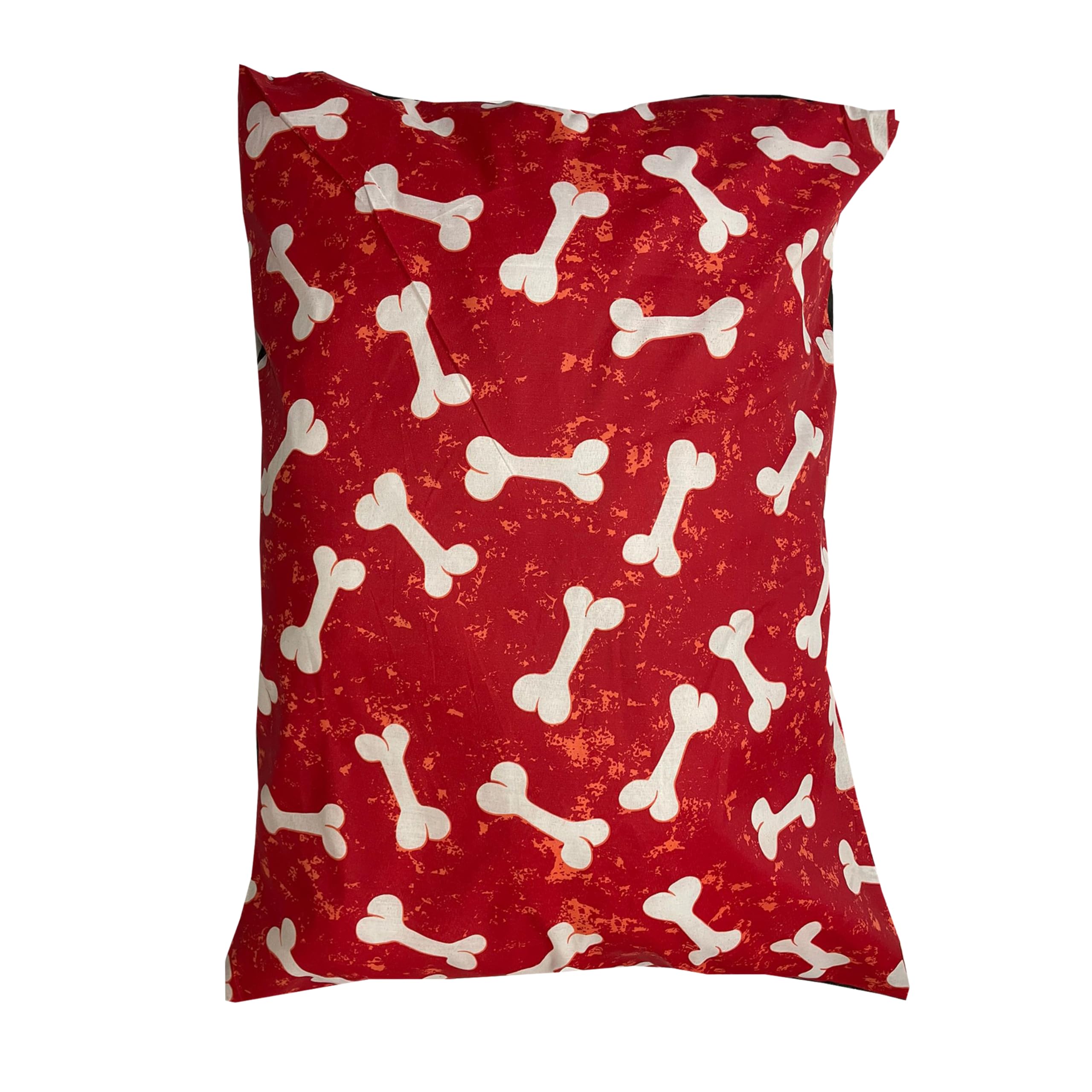 BRIT COTTON® Large Pet Dog Bed with Zipped Removable & Washable Cushion Cover- Printed Easy Care Soft Pet Pillows Dog Beds Pet Supplies (RED BONE, PACK OF 1) — image 1