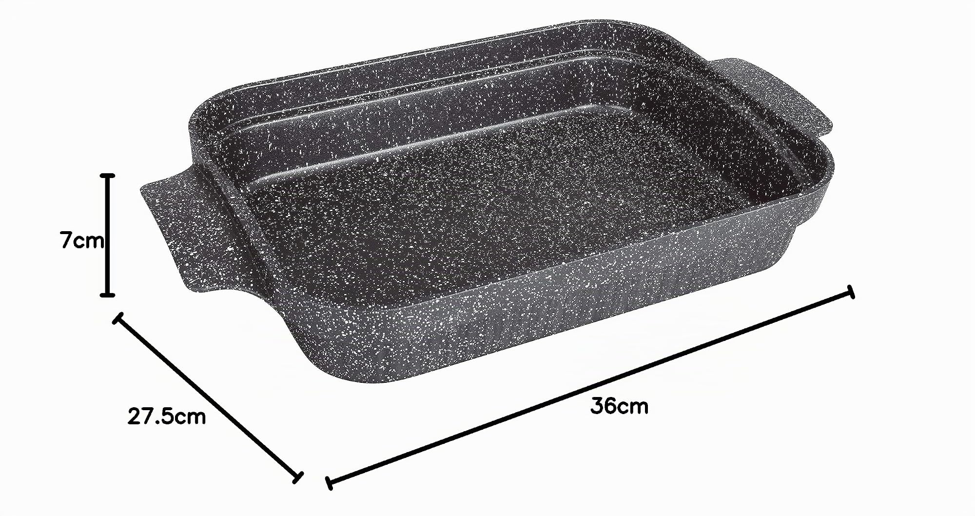 Kamberg - Plat à Lasagnes ou Gratin / Plat à four 36 x 27.5 x 7 cm- Fonte d'aluminium - Revêtement pierre - Tous Feux dont Induction - Sans PFOA - 0008058, Noir