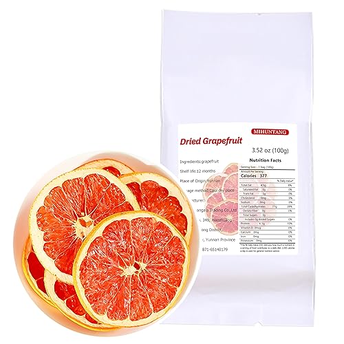Fruta seca en rodajas pomelo 3.52 oz DIY Snack para helado dulce y agrioté caliente -rodajas de pomelo-té de fruta - Té de fruta