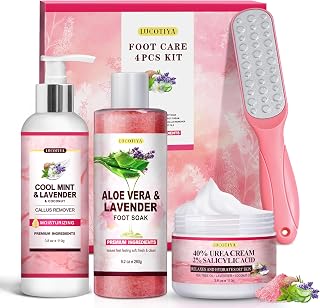 Aloe Lavender Foot Soak Set Salts Foot File Urea Cream Callus Remover