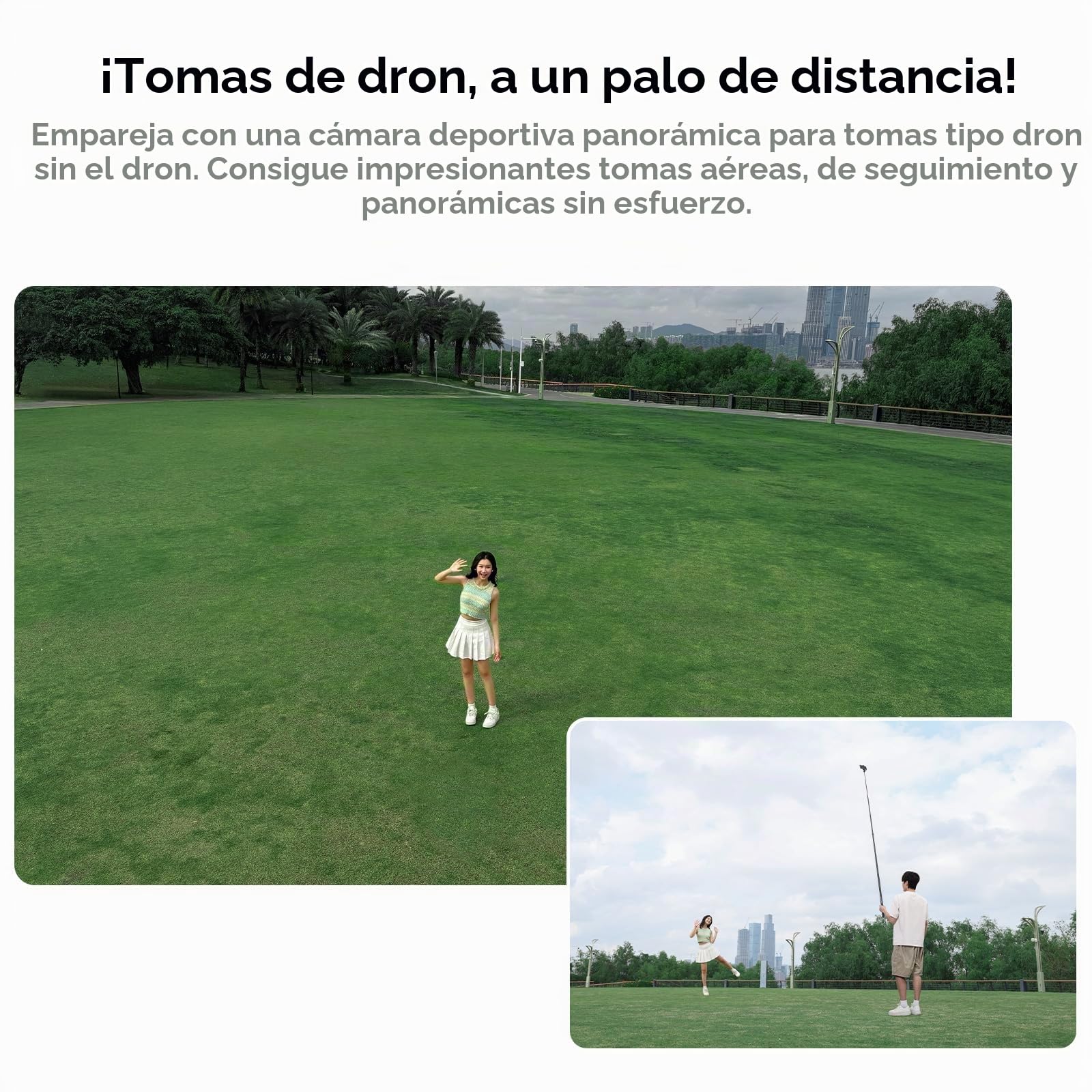ULANZI VL02 - Palo Selfie de Fibra de Carbono para Insta360, 2.7 m para Cámara de Acción Go Pro/dji, Extensión de 1/4", Compatible con Diferentes Dispositivos, Longitud Ajustable, Grabación Submarina